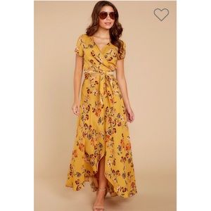 2 piece set-yellow and floral